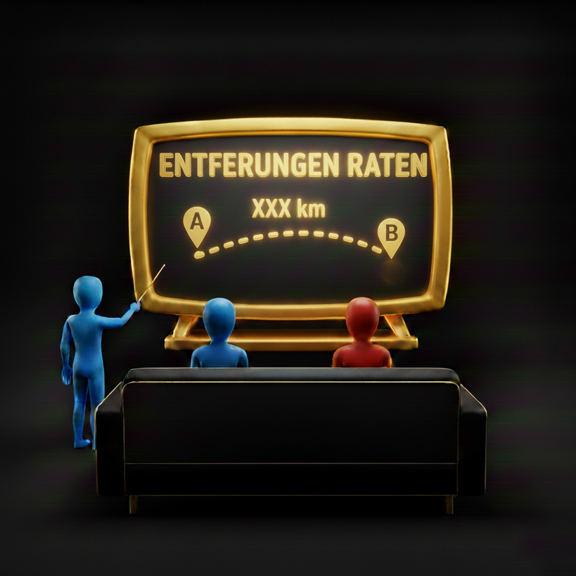Entfernungen raten – Wissen-Spiel für die Crew-Cup-Gameshow