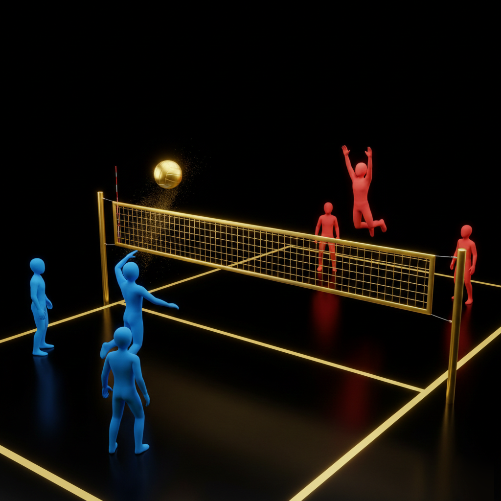 Beachvolleyball – Action-Spiel für die Crew-Cup-Gameshow